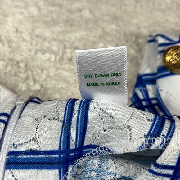 Eliyah ruffle hem checked bust sheath dress, size XS - Picture 8 of 8